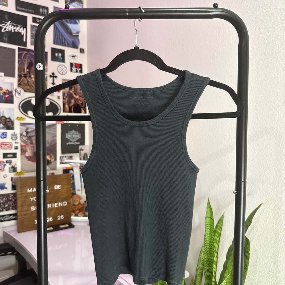 Brandy Melville Black Ribbed Tank Top